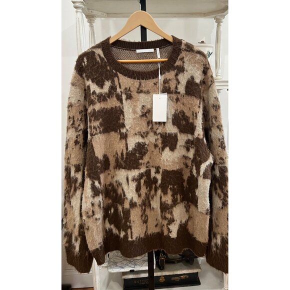 Helmut Lang $450 Jacquard Crewneck Sweater Pullover Knit Size XXL Men's - Picture 5 of 7